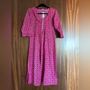 At Last Vibrant Pink Floral Dress